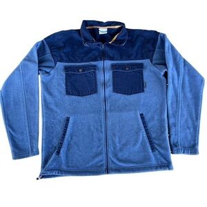 Columbia Steens Mountain Novelty Fleece Full Zip Men’s Large Blue Two Tone GUC